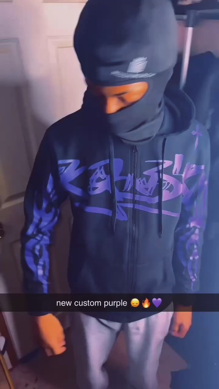 Black and Purple Zip Up